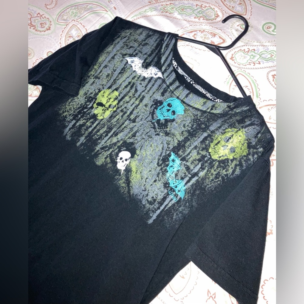 Vision Street Wear Black Skull Graphic T-shirt